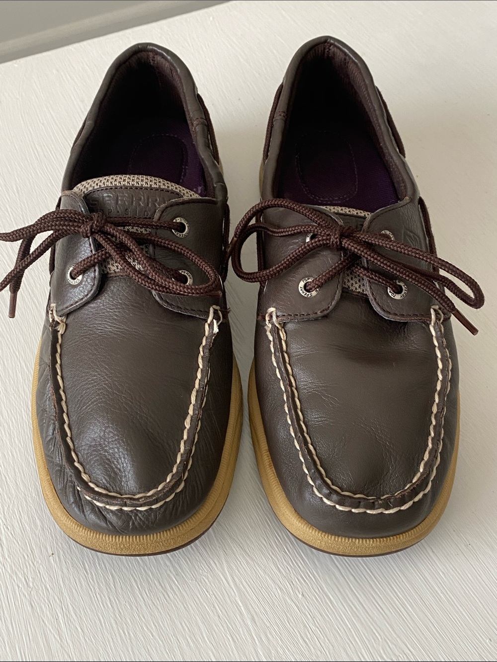 Sperry Dark Brown Leather Boat Shoes Loafers
